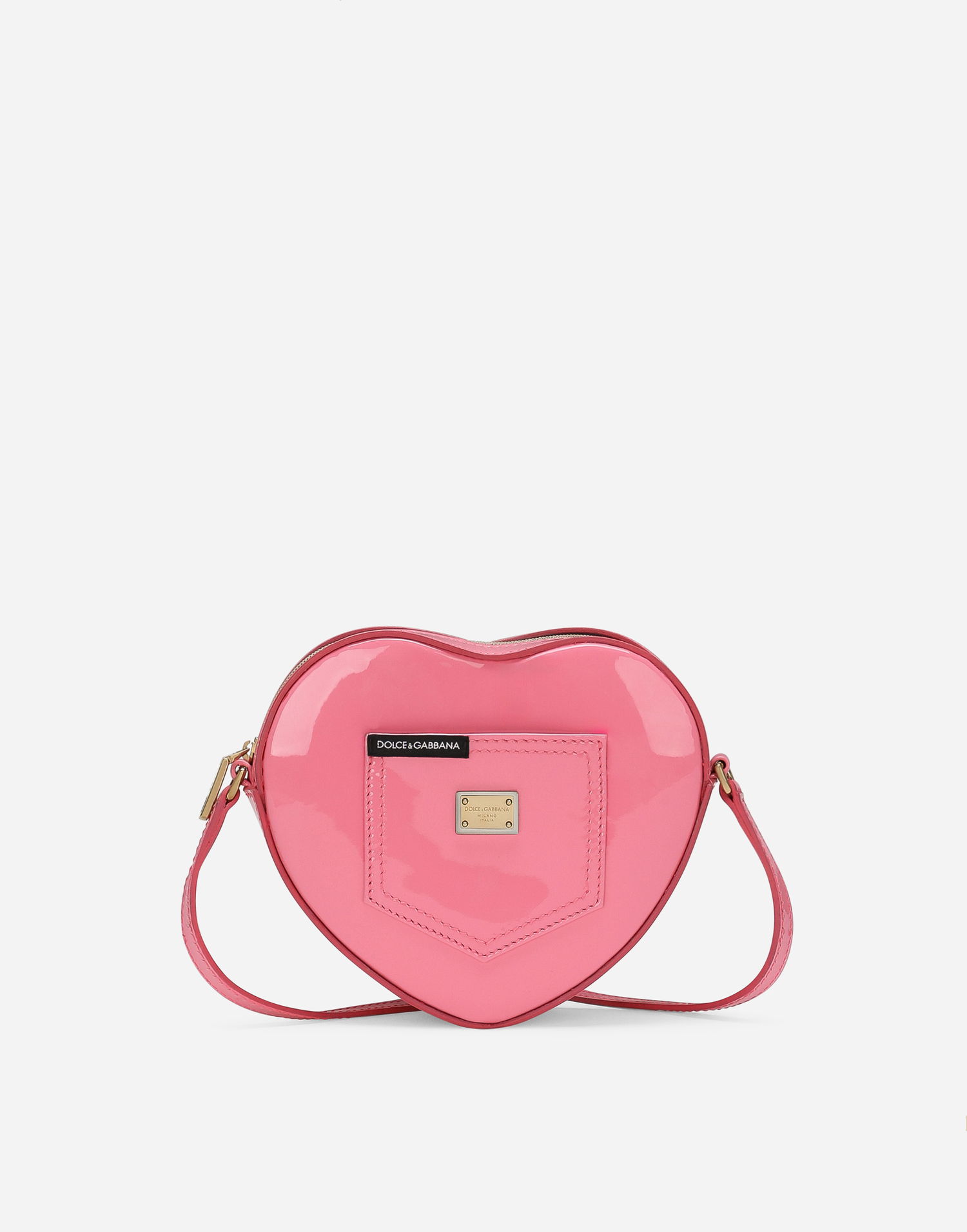 Handväska Dolce & Gabbana Dolce & Gabbana Dg Girlie Heart Patent Leather Shoulder Bag Rosa | EB0248A147180424, 0