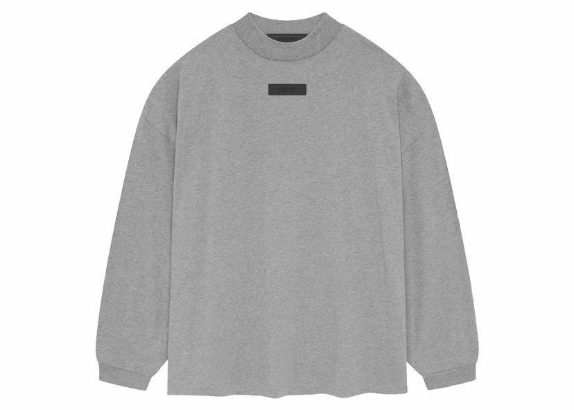 T-shirt Fear of God Essentials L/S Tee Dark Heather Oatmeal Grå | 125SP244203F