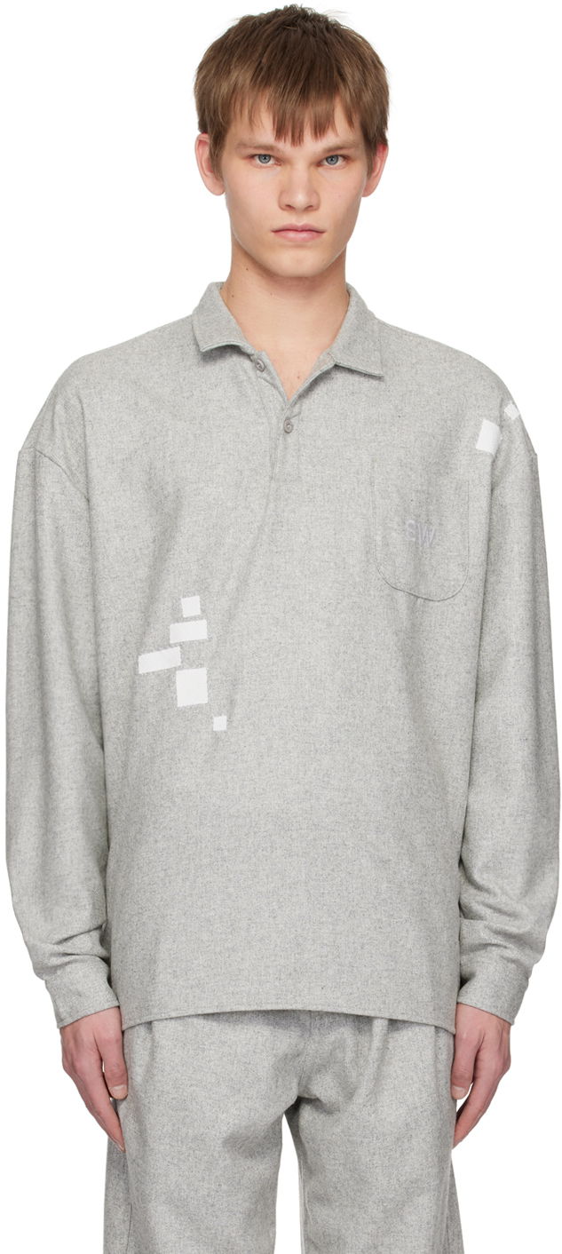 Polotröja Saintwoods Patches Polo Shirt Grå | SW01610