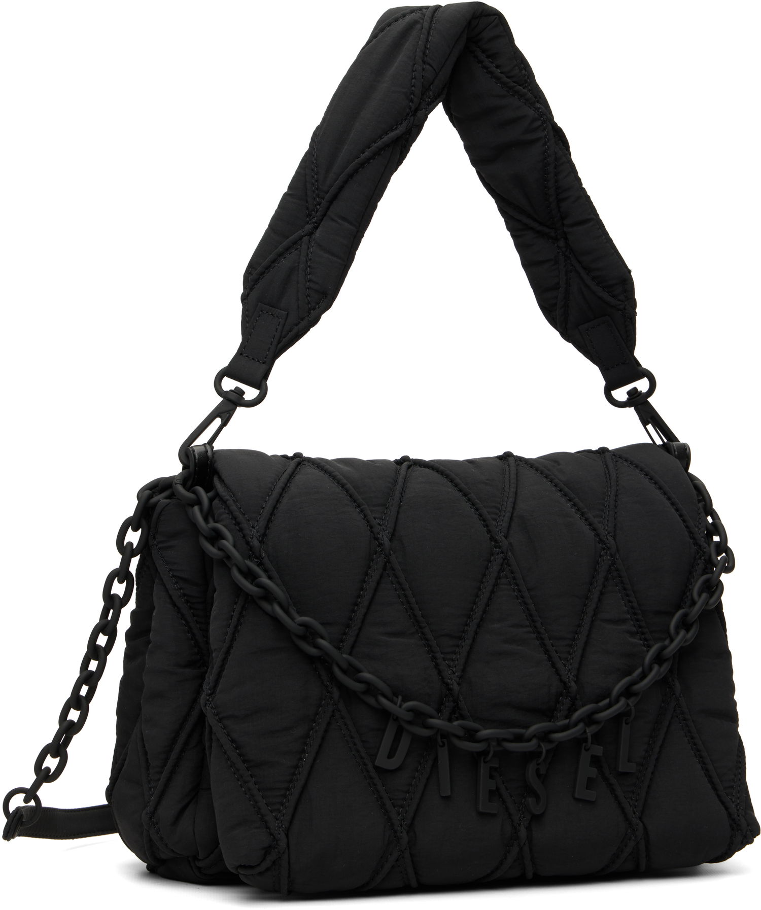 Axelväska Diesel Charm-D M Quilted Shoulder Bag Svart | X10265 P8048, 1