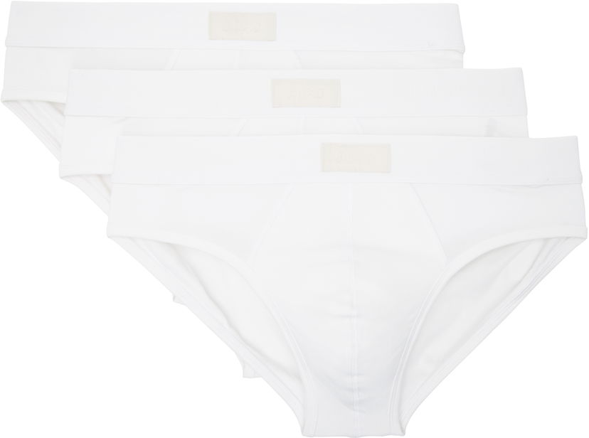 Kropp SKIMS Three-Pack Cotton Briefs Vit | BO-BRF-5633M