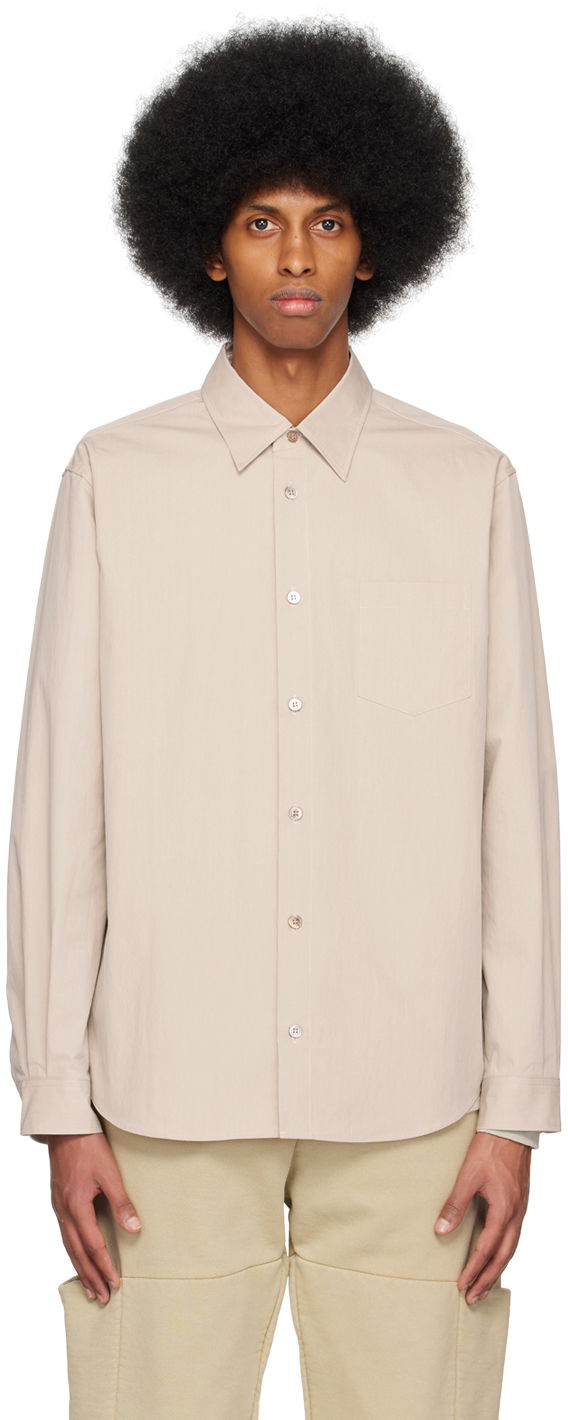 Skjorta John Elliott Casual Long Sleeve Shirt Beige | E061F721074A