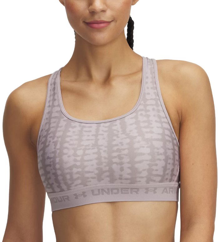Behå Under Armour Under Armour Crossback Mid Print Sports Bra Grå | 1361042-011