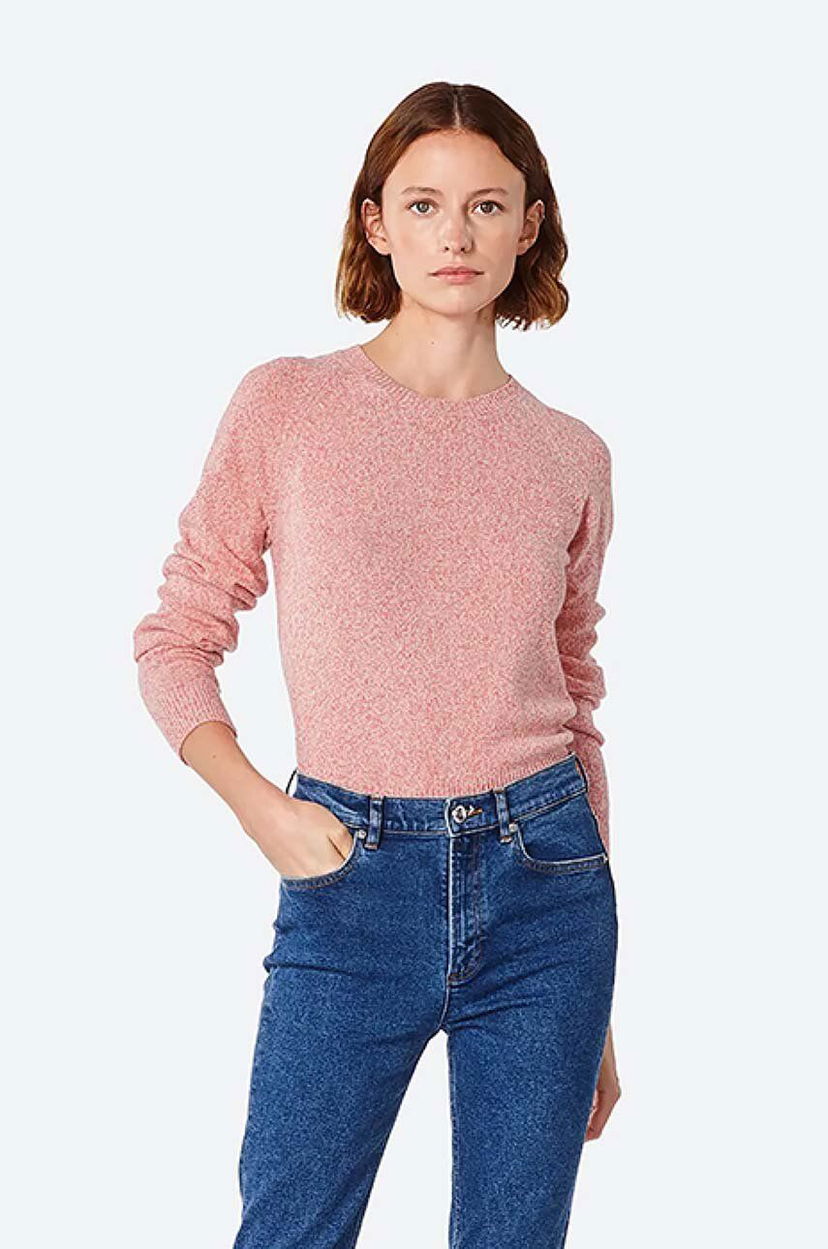 Sweater A.P.C. Crewneck Wool Blend Sweater Rosa | WVBAF.F23040