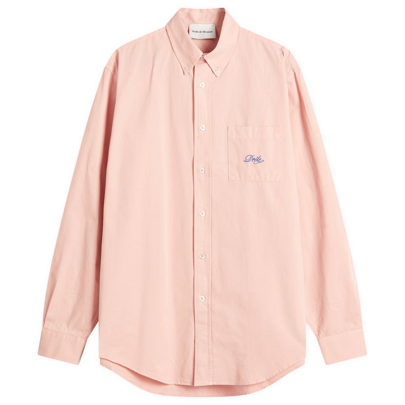 Skjorta Drôle de Monsieur Drole de Monsieur Oxford Cotton Long Sleeve Shirt, Size Large Rosa | G-SH195-CO178-LPI