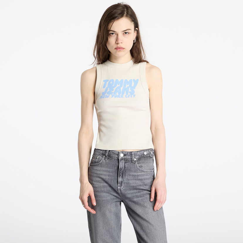 Linne Tommy Hilfiger Tommy Jeans Slim Bubble Tank Top Beige | DW0DW21339 ACG