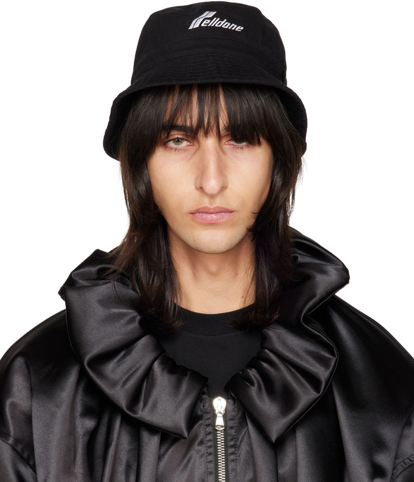 Hatt We11done Embroidered Bucket Hat Svart | WD-AH3-22-426-U-BK
