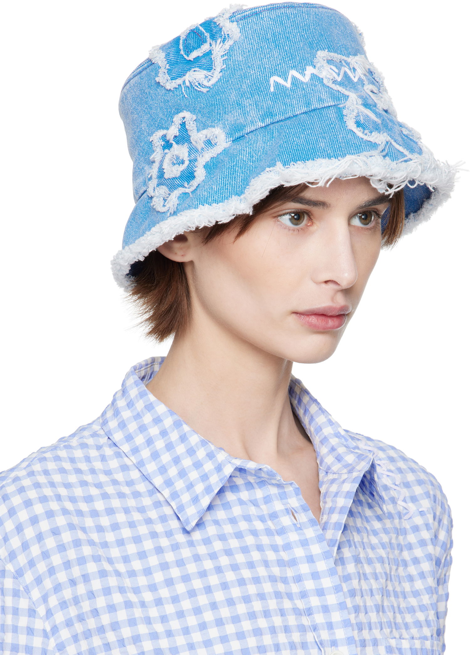 Hatt Marni Marni Patched Denim Bucket Hat Blå | CLMC0146U0 USCX34, 1