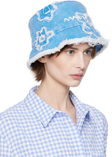 Hatt Marni Marni Patched Denim Bucket Hat Blå | CLMC0146U0 USCX34, 1
