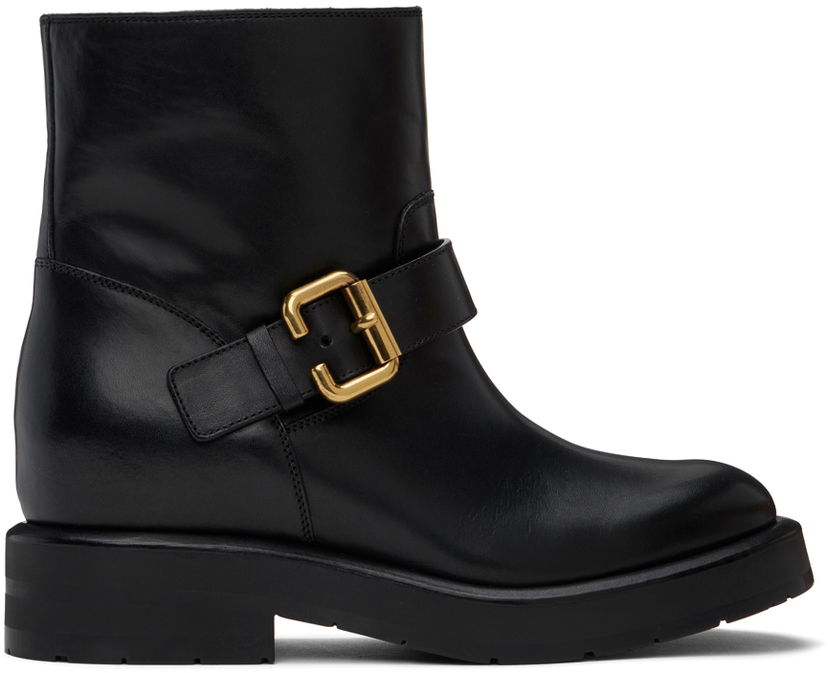 Sneakers och skor CHLOÉ Coddington Leather Ankle Boots with Buckle Svart | CHC24A04NNV