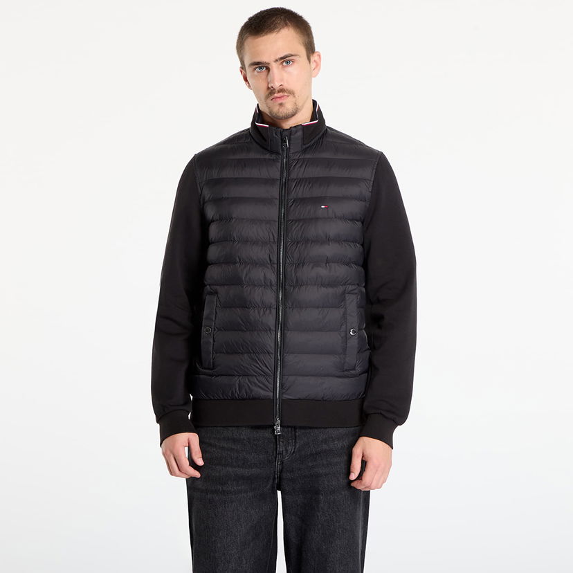 Pufferjacka Tommy Hilfiger Jacket Mix Media Ess Rwb Stand Collar Svart | MW0MW41329 BDS