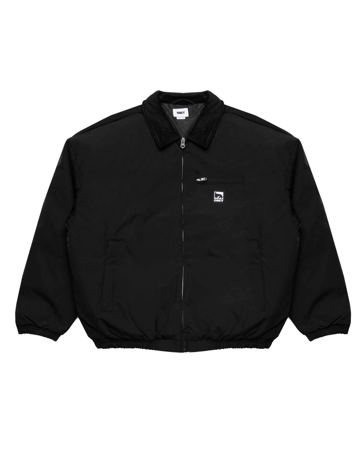 Bomberjacka OBEY ELYSIAN Corduroy Collar Bomber Jacket Svart | 121800601-BLK, 0