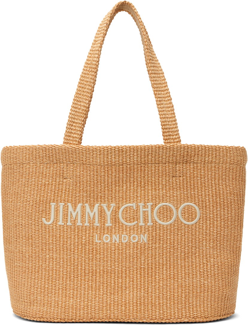 Tygpåse Jimmy Choo Beach East-West Tote Bag Beige | BEACH TOTE E/W JYN