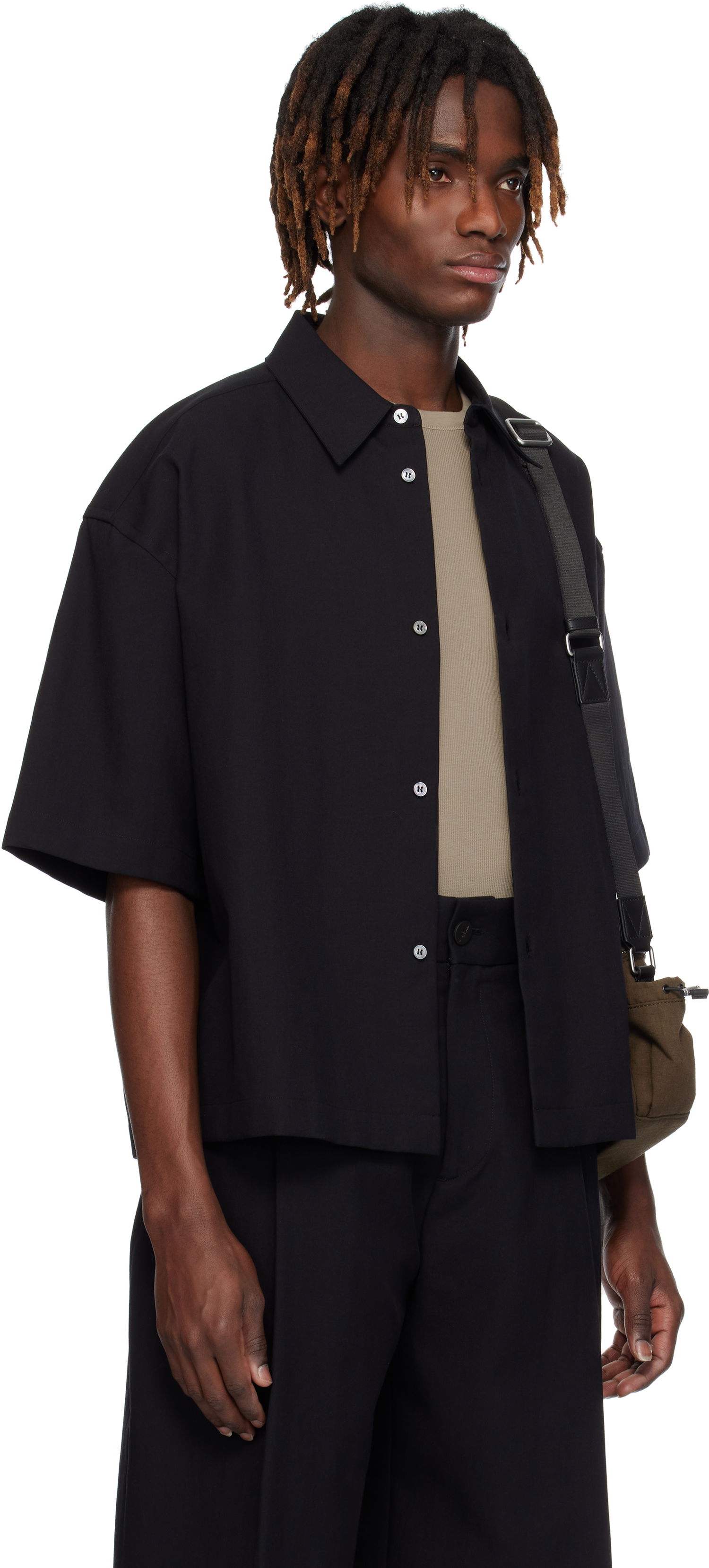 Skjorta Studio Nicholson Studio Nicholson Sanko Boxy Shirt Svart | SANKO SNM - 1267, 1