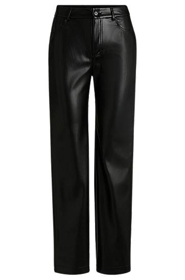 Byxor BOSS Faux Leather Five-Pocket Trousers Svart | 50534543, 0