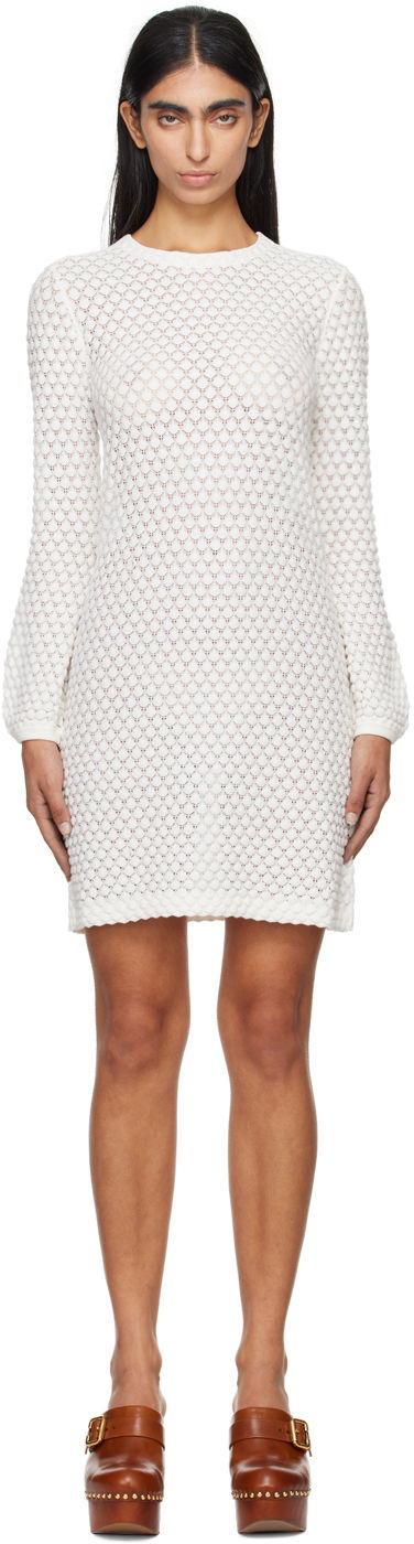 Sweatshirt CHLOÉ Chloé Off-White Crewneck Minidress Vit | CHC24AMR03630