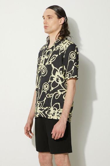 Skjorta Samsoe Samsoe Samsoe Samsoe Regular Fit Floral Print Linen Shirt Svart | M23200085, 3