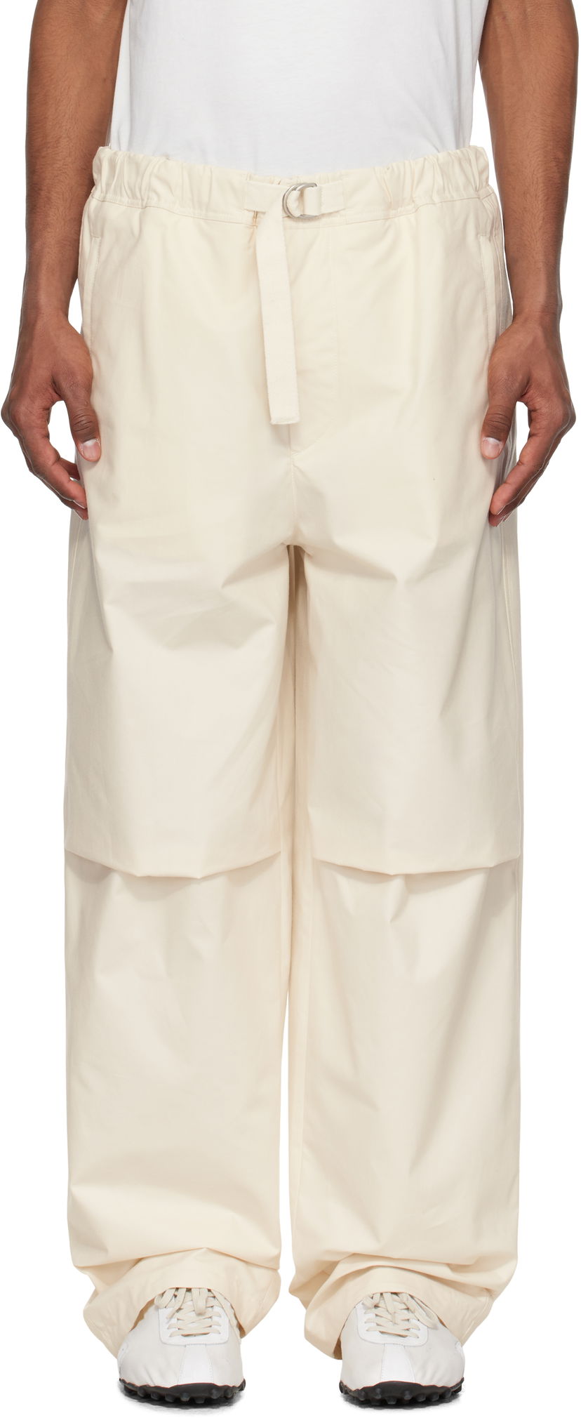 Cargo byxor Jil Sander Jil Sander Belted Trousers Beige | J47KA0268_J45296