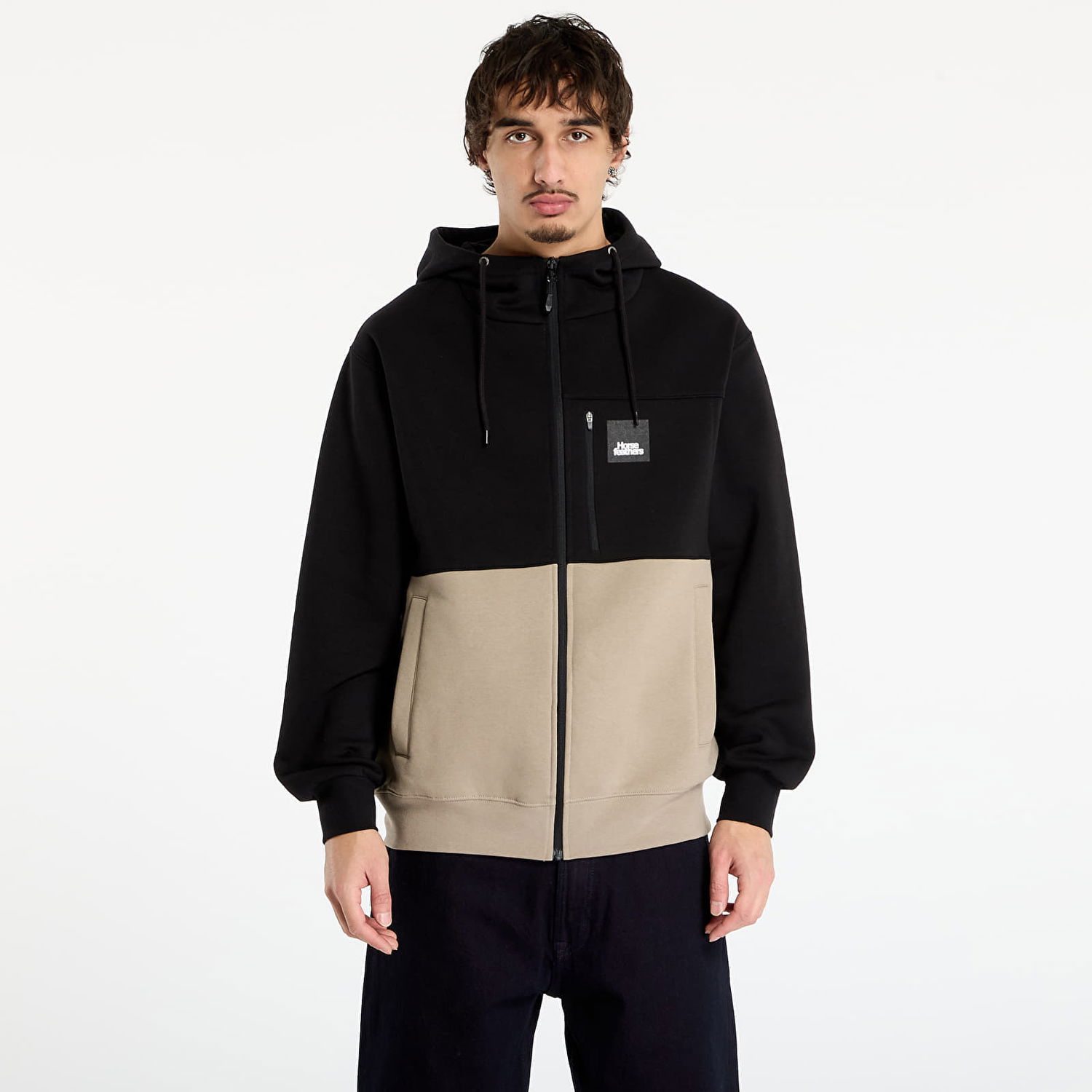 Sweatshirt Horsefeathers Vick Full-Zip Two-Tone Hoodie Flerfärgad | SM1321L, 0