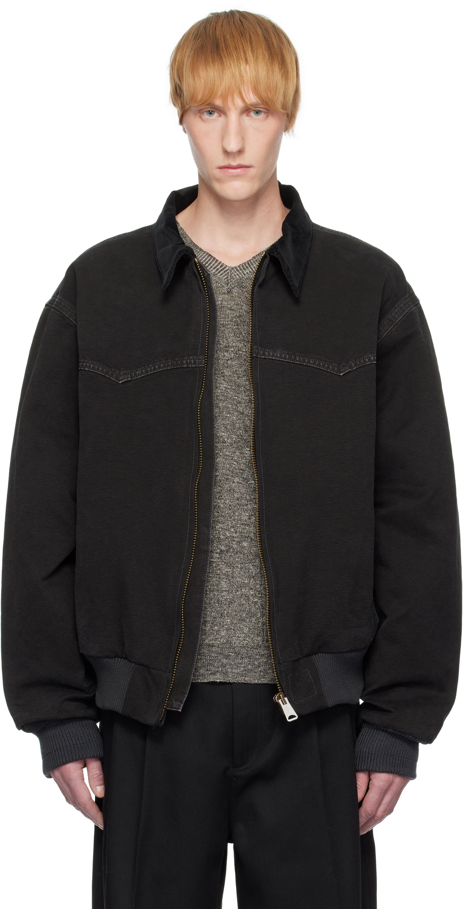 Jacka Maison Margiela Maison Margiela Yoke Caban Bomber Jacket Svart | S50AM0640 M35255, 0