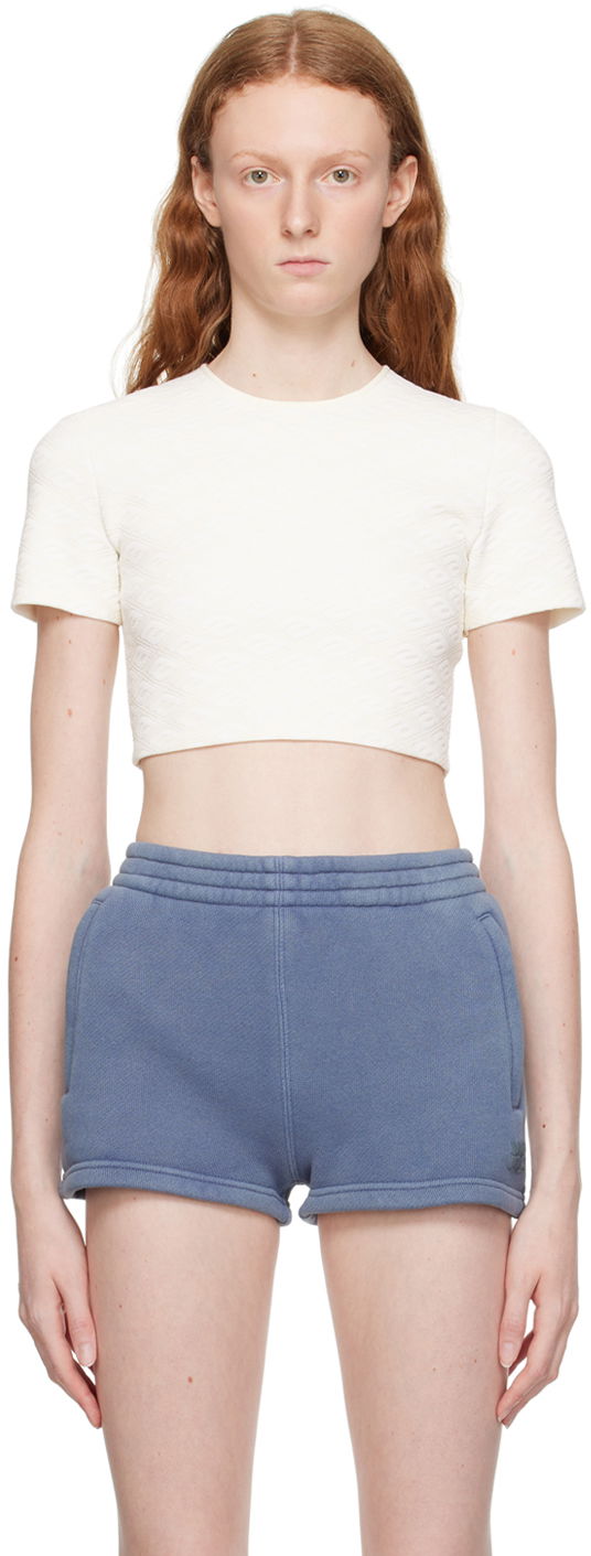 Crop top Alexander Wang Cropped T-Shirt Vit | 4KC3231056