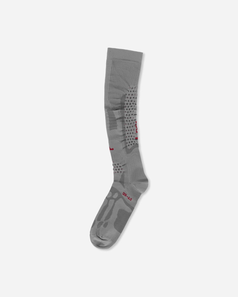 Strumpor ROA Bones Logo Q-skin Technical Knee-High Socks Grå | RBMW0410YA53 GRY0001