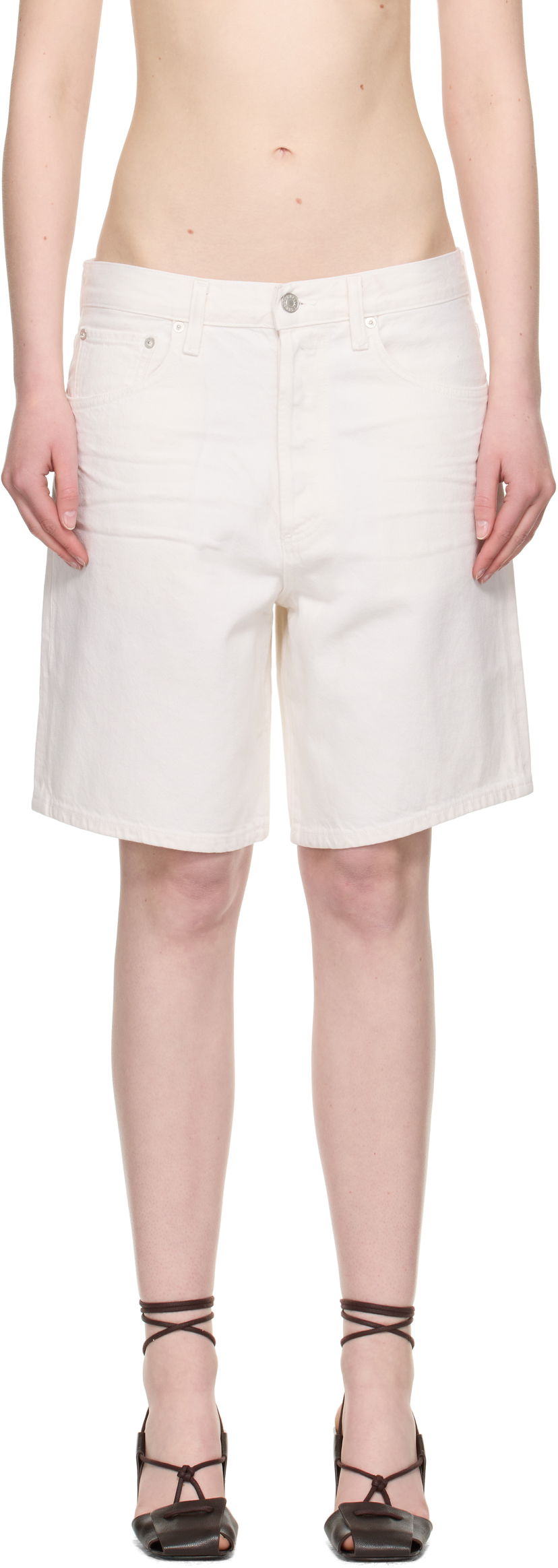 Shorts AGOLDE AGOLDE Indra Denim Shorts Vit | A222-1183