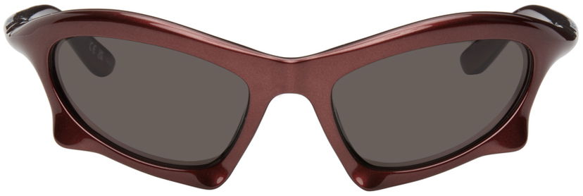 Solglasögon Balenciaga Burgundy Bat Rectangle Sunglasses Bourgogne | BB0229S-005