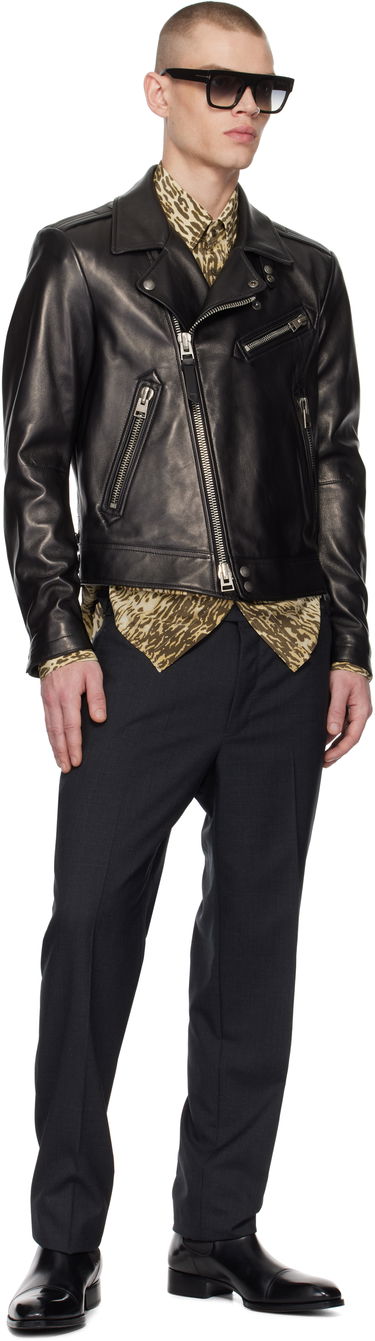 Jacka Tom Ford Asymmetric Leather Jacket Svart | LXR004-LMN014S24, 3