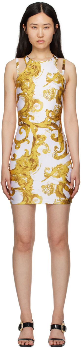 Klä Versace Printed Minidress Vit | E76HAO944_EJS292