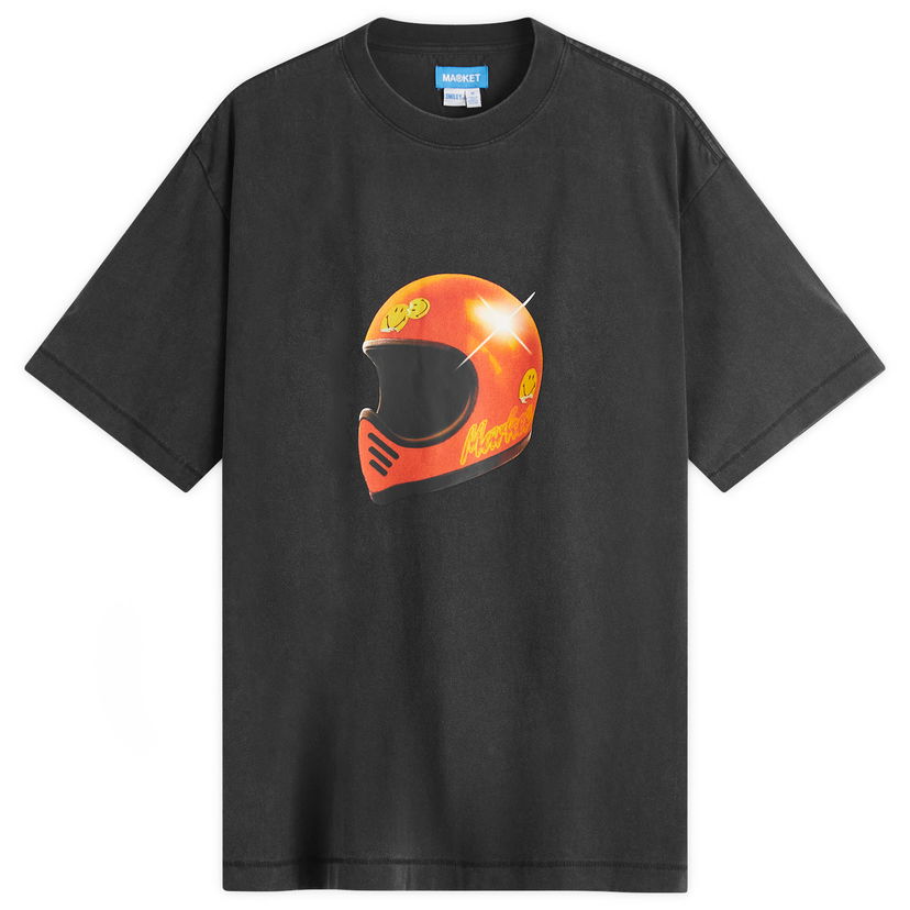 T-shirt MARKET Smiley Full Face Graphic Tee Svart | 399002175-BLK
