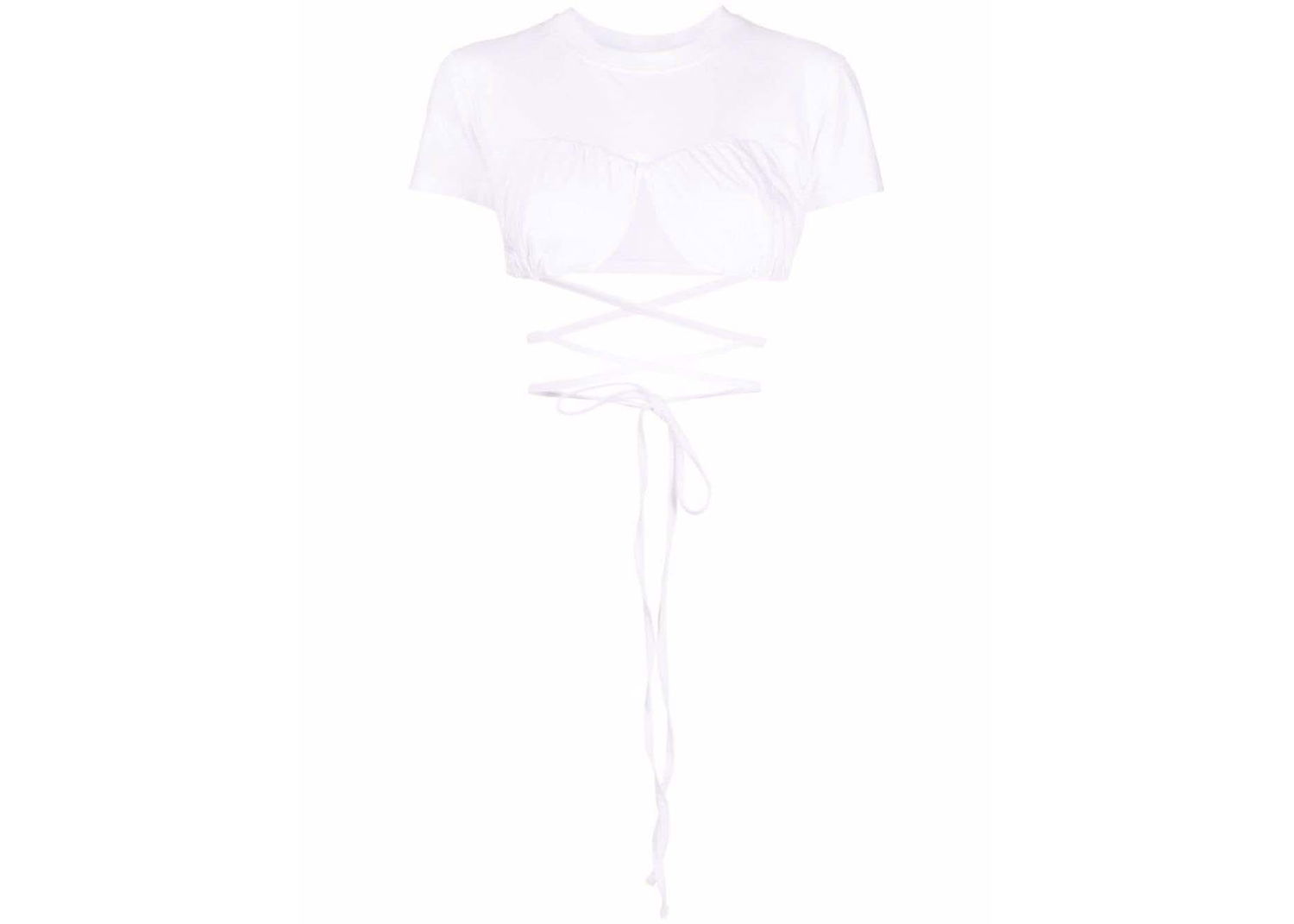 T-shirt Jacquemus Wraparound Cropped Vit | 211JS0012160, 0