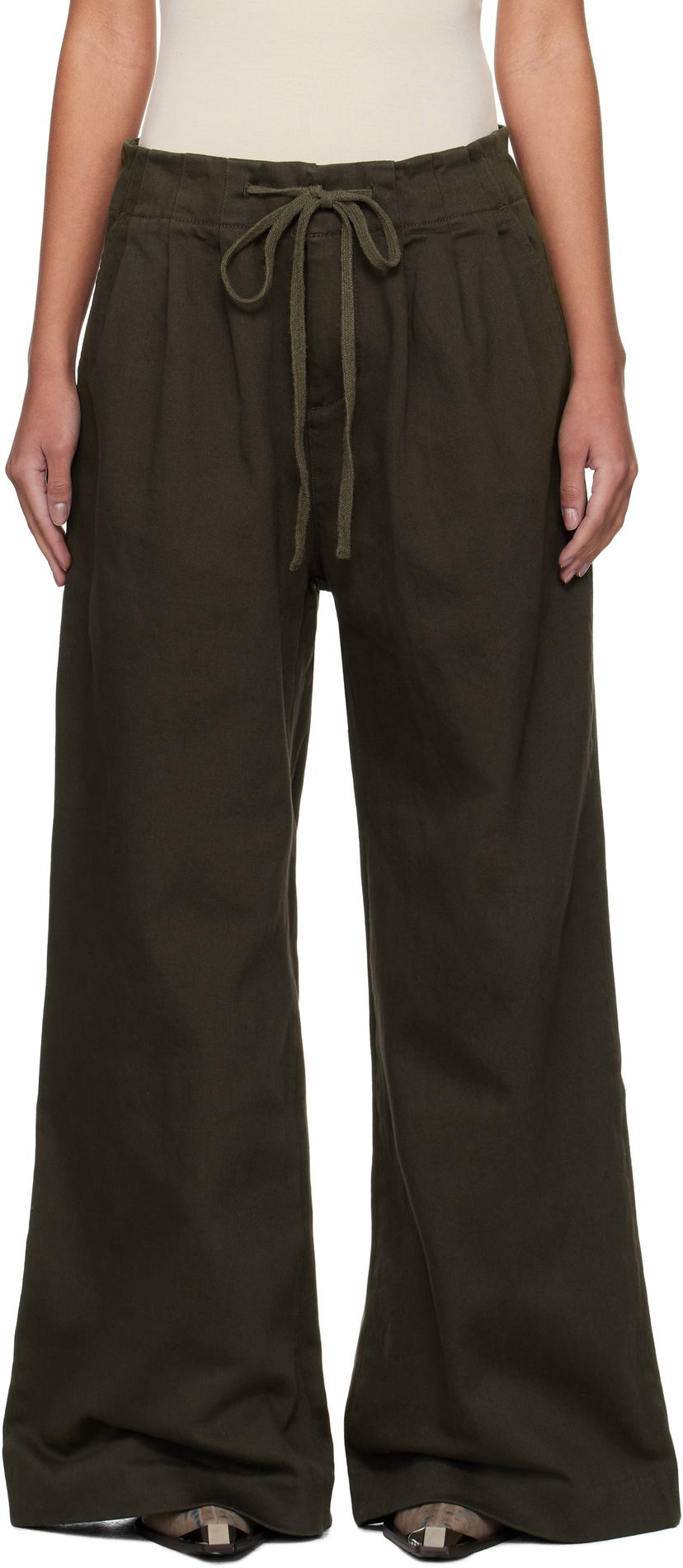 Byxor Entire Studios Entire Studios Cinch Trousers Grön | ES2546OL
