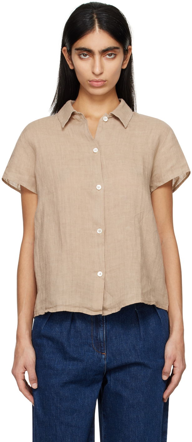 Skjorta A.P.C. Marina Shirt Beige | LIAEK-F12440