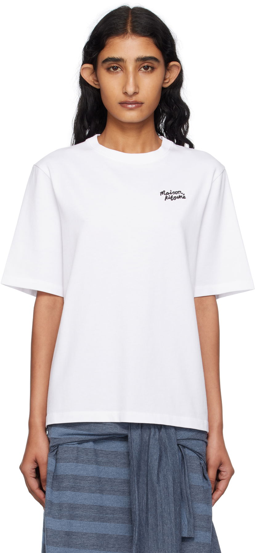 T-shirt MAISON KITSUNÉ Maison Kitsuné Handwriting Comfort T-Shirt Vit | PW00114KJ0119