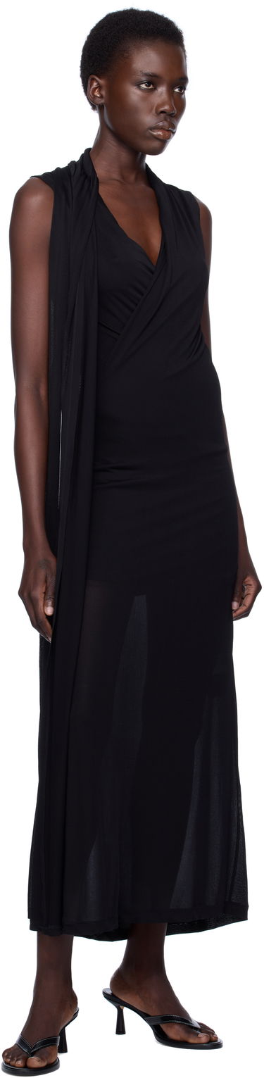 Klä TOTEME TOTEME Overlapped Scarf Maxi Dress Svart | 253-WRD0235-FB0266, 3