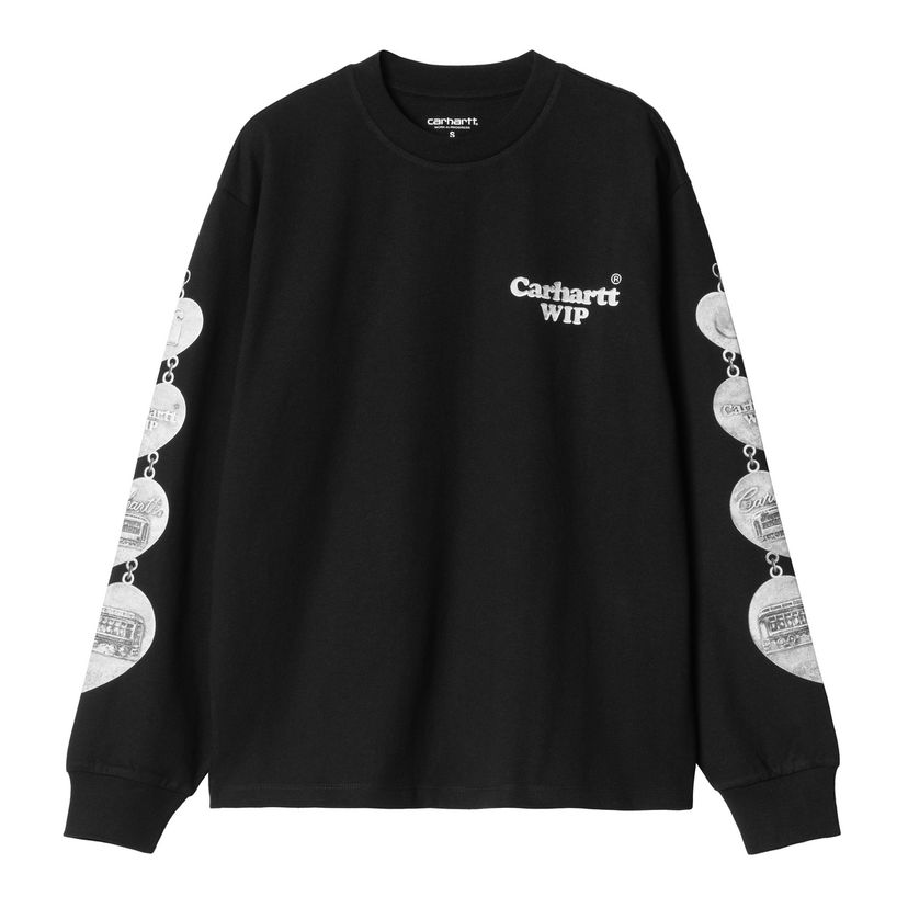 T-shirt Carhartt WIP WIP Hartt Chain Long Sleeve T-Shirt Svart | I034704_8
