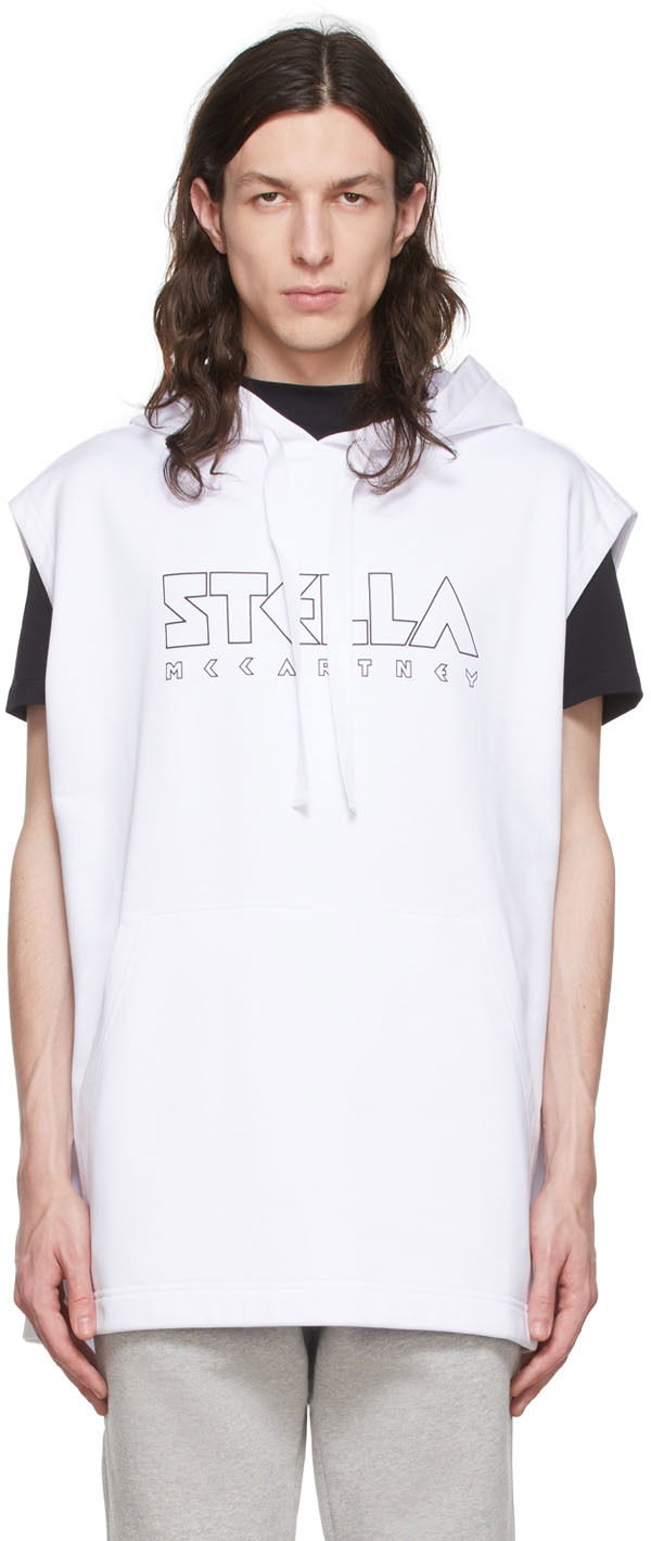 Sweatshirt Stella McCartney Cotton Sleeveless Hoodie Vit | 6044523SNP32