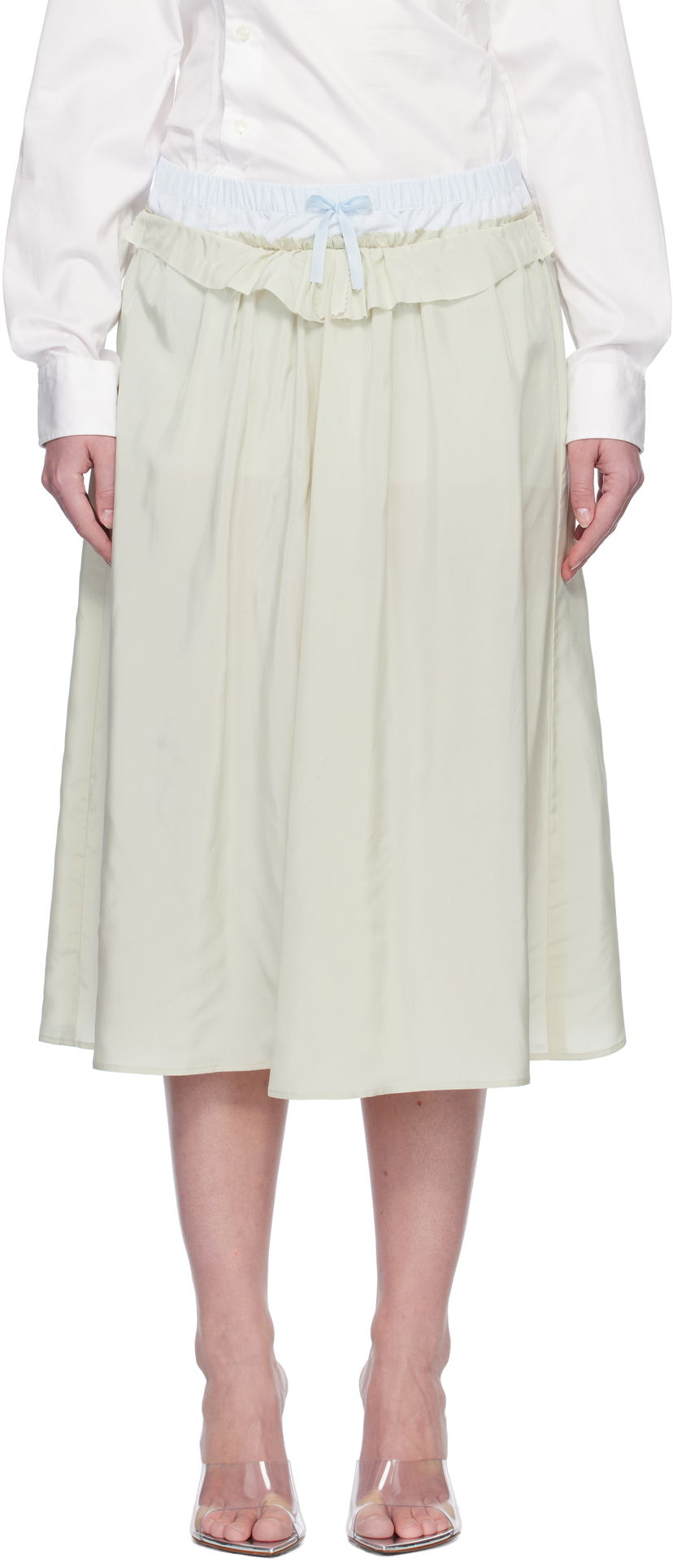 Kjol Maison Margiela Maison Margiela 'Anonymity Of The Lining' Midi Skirt Grön | S51ME0037 S76632