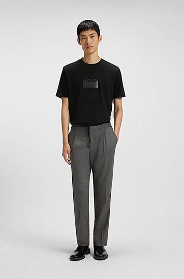 T-shirt BOSS HUGO T-Shirt with Rubber Logo Svart | 50546867, 1