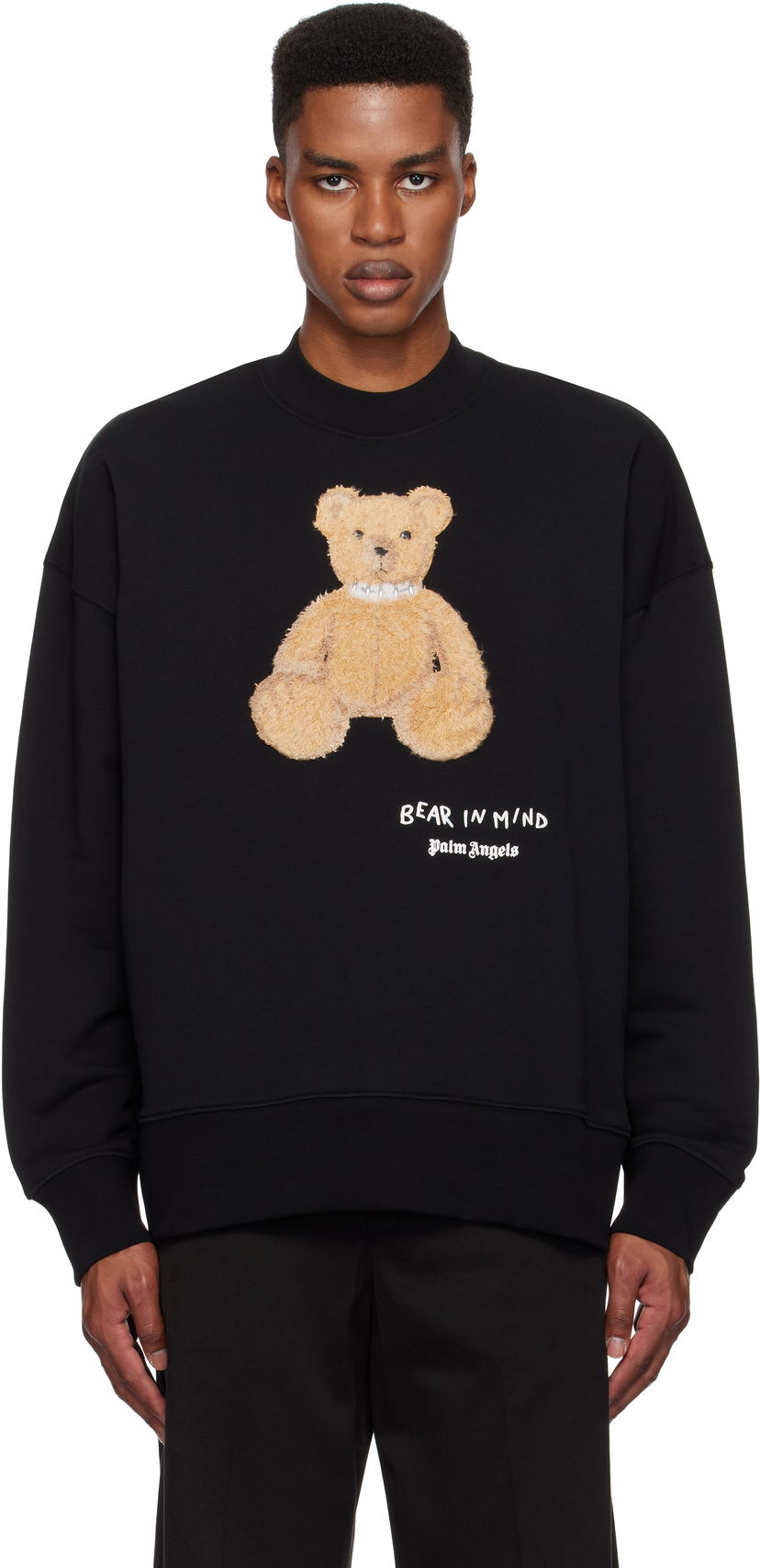 Sweatshirt Palm Angels Sweatshirt Bear In Mind Svart | PMBA026F24FLE0111060