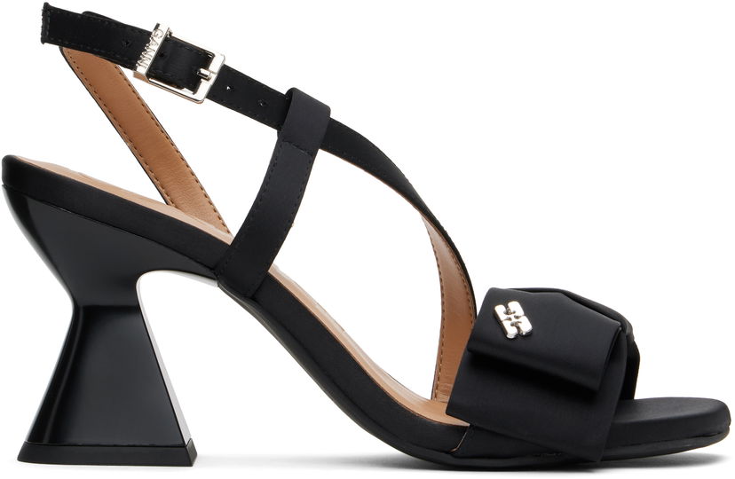 Sneakers och skor GANNI GANNI Big Bow High Heeled Sandals Svart | S2850