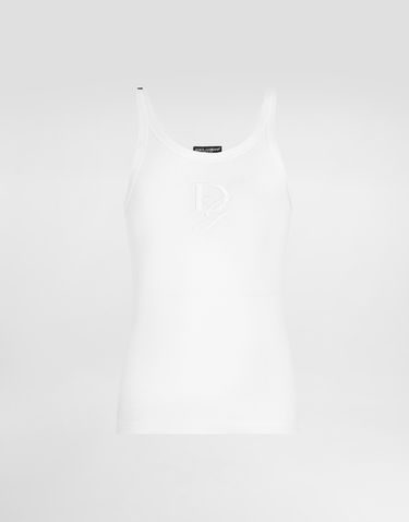 Linne Dolce & Gabbana Dolce & Gabbana Slim-Fit Embroidered Singlet Vit | G8PA8ZG7N4GW0800, 0