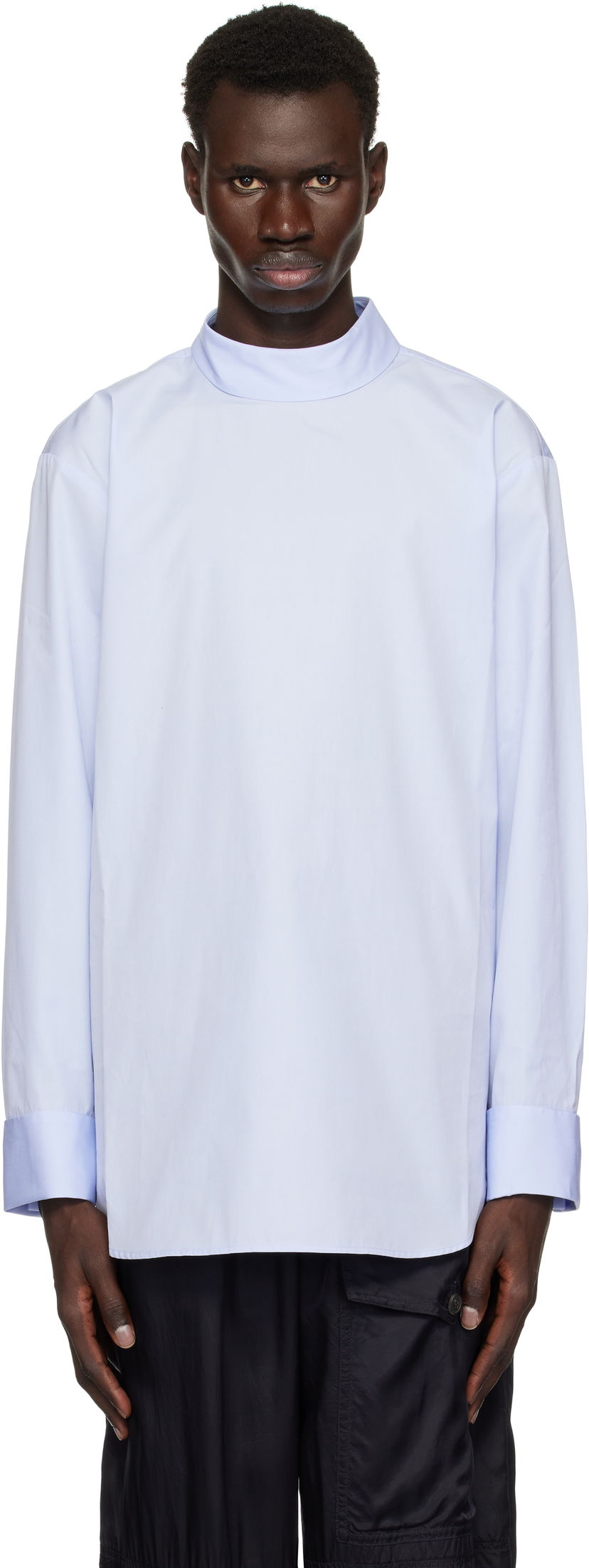 Skjorta Dries Van Noten Dries Van Noten Turtleneck Shirt Blå | 251-020704-1466