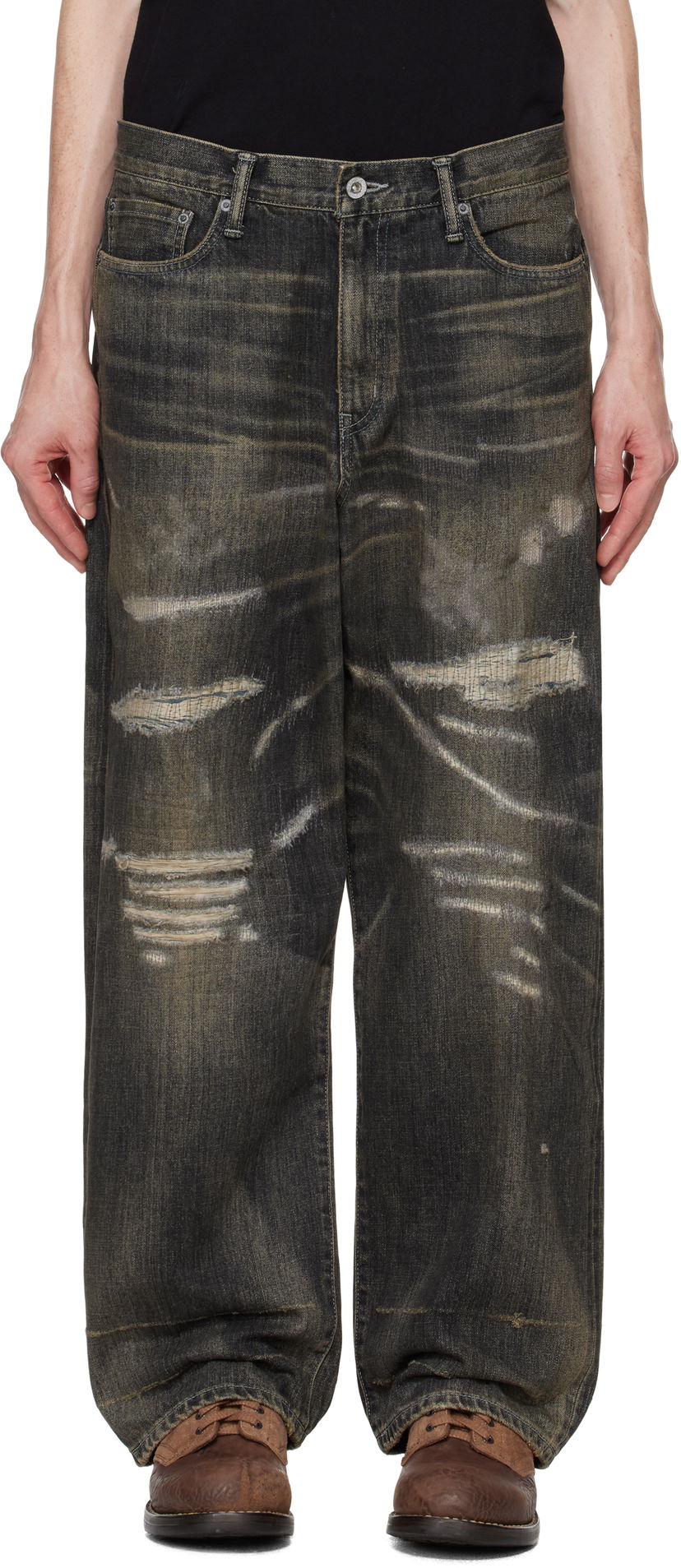 Jeans Neighborhood Wide Jeans Svart | 242XBNH-PTM07