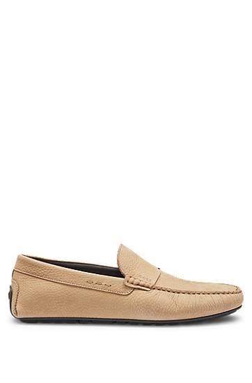 Sneakers och skor BOSS Nubuck Leather Loafers with Driver Sole Beige | 50548116, 1