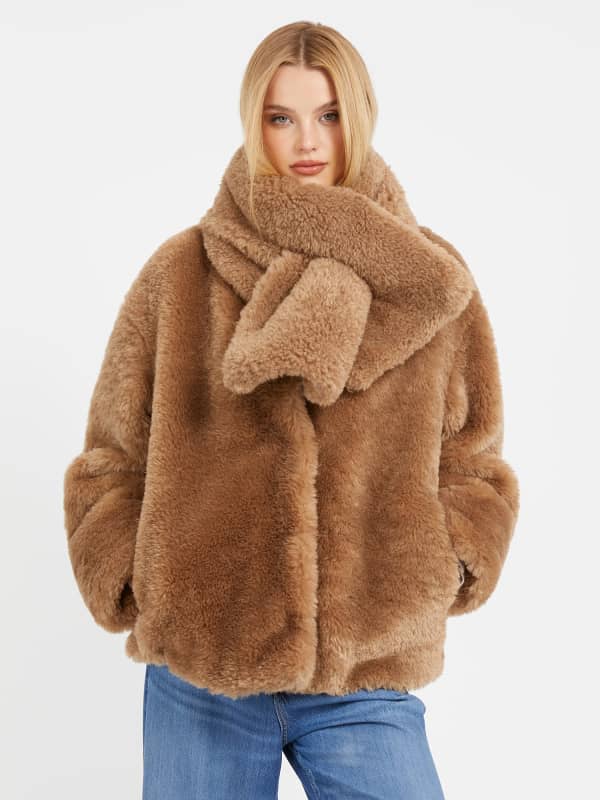Jacka GUESS Faux Fur Brun | W3BL76WEYQ0, 0