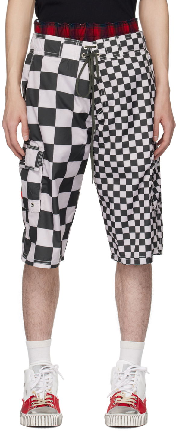 Shorts ERL Checkered Swim Shorts Svart | ERL08UW07