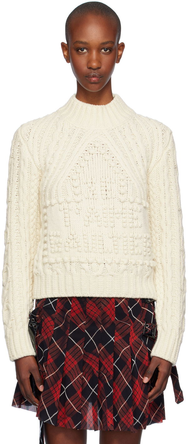 Sweater Jean Paul Gaultier Jean Paul Gaultier Aran Knit Sweater Vit | 24/31-F-PL055-M080-64