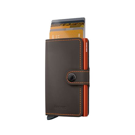 Plånbok Secrid Miniwallet - Matte - Truffle & Orange Svart | MM-Truffle-Orange, 0